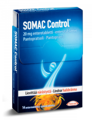 SOMAC CONTROL 20 mg enterotabl (7+7 taskupakkaus)14 fol