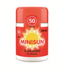 MINISUN D-VITAMIINI 50 MIKROG 100 PURUTABL